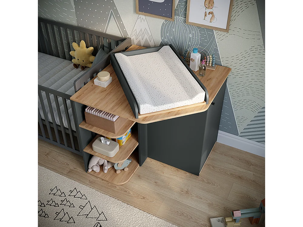 Commode à langer anthracite/artisan 85x85x77.3 kristian