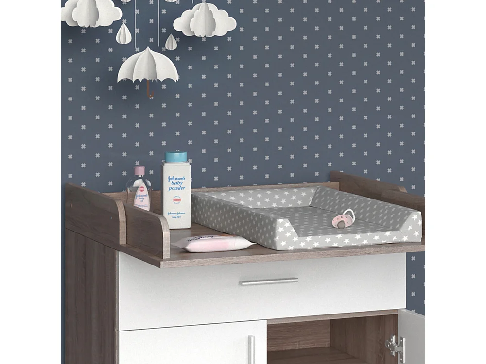 Commode à langer blanc/sonoma 75x50x100 lena