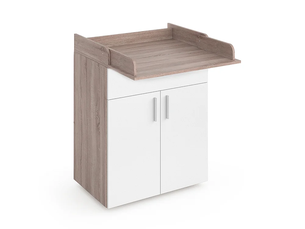 Cómoda para mudar de roupa branco/sonoma 75.2x50x101.5 lena