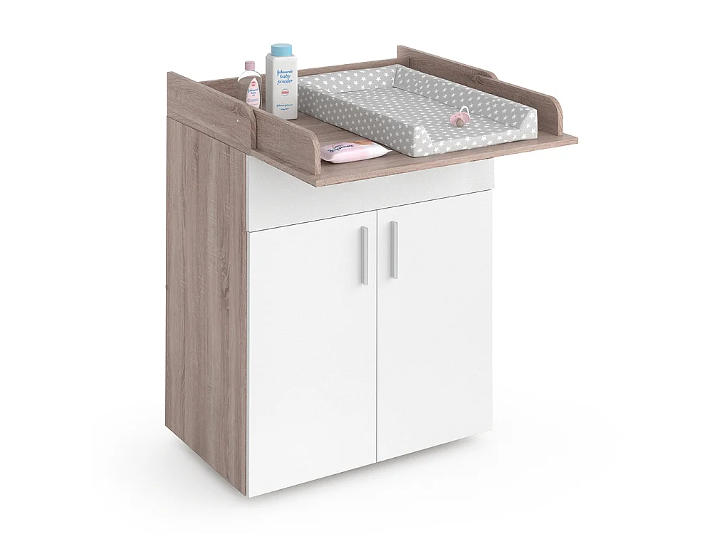 Cómoda para mudar de roupa branco/sonoma 75.2x50x101.5 lena