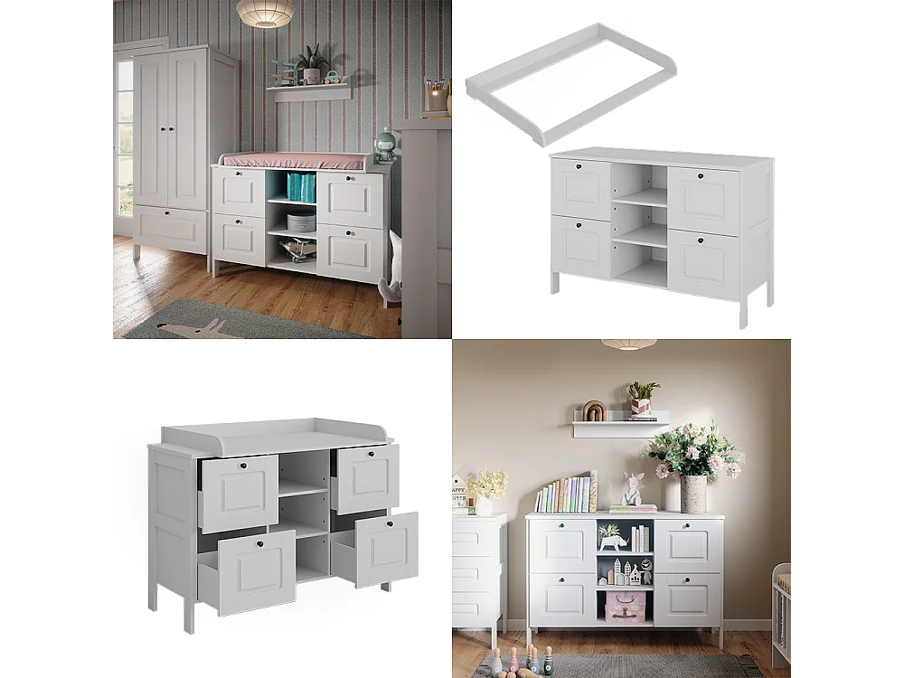 Commode à langer blanc 133x70x98.4 ajaton