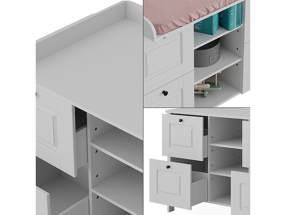 Commode à langer blanc 133x70x98.4 ajaton