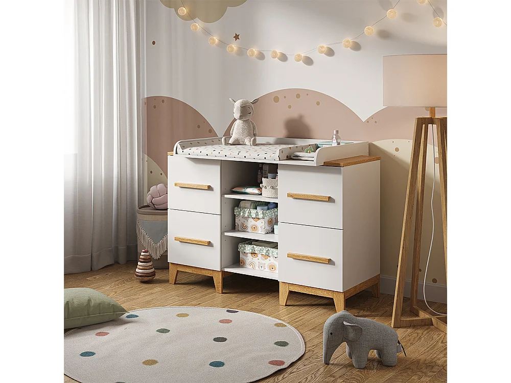 Commode à langer blanc 133x70x108 malia