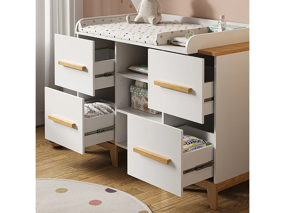 Commode à langer blanc 133x70x108 malia