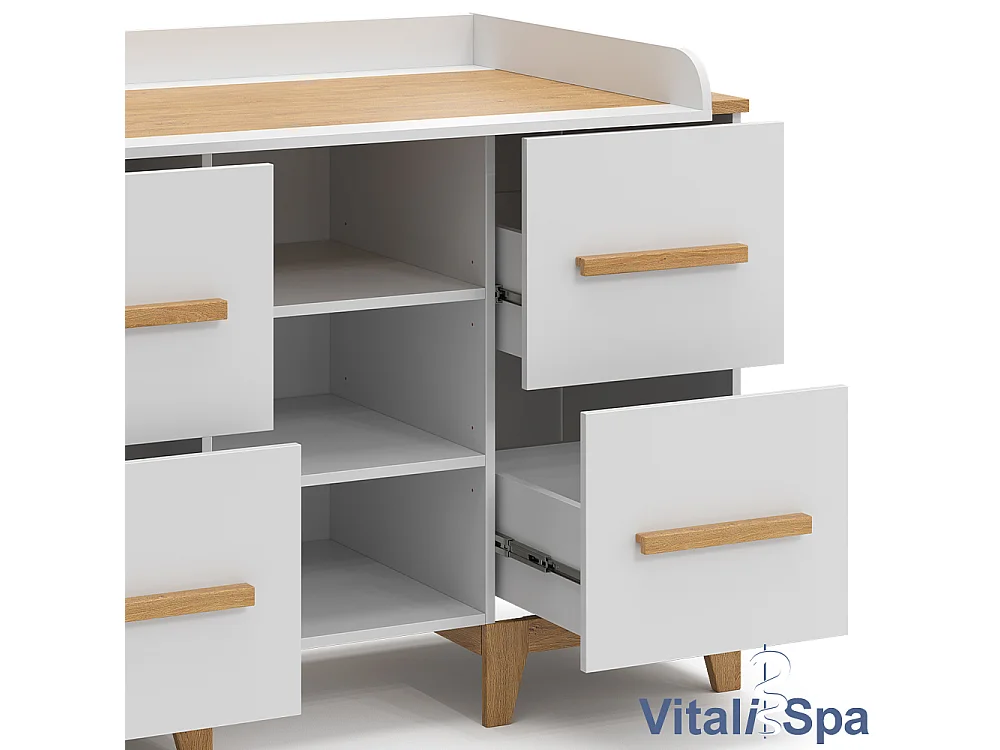 Commode à langer blanc 133x70x108 malia