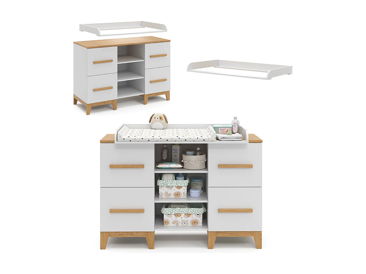 Commode à langer blanc 133x70x108 malia