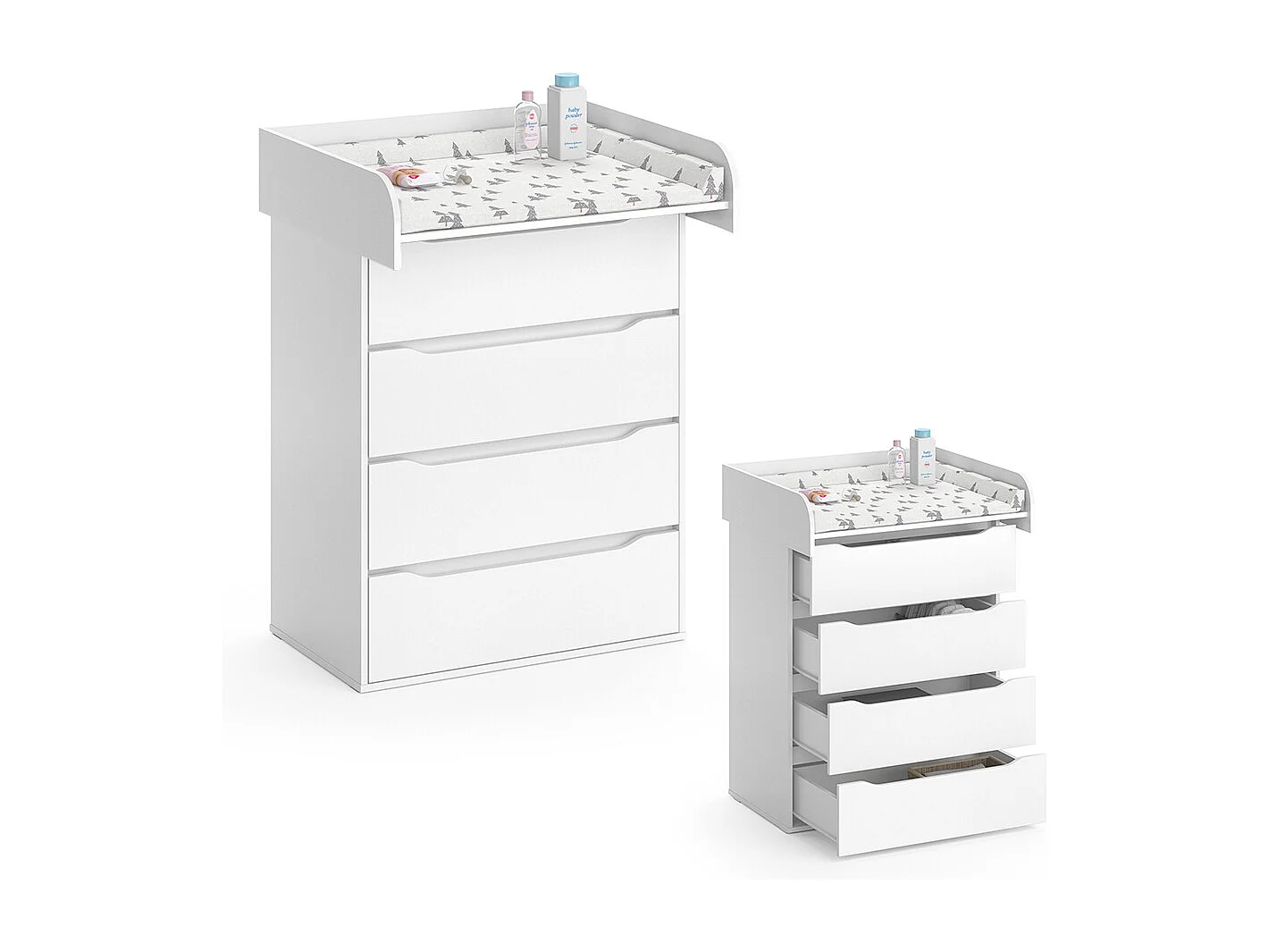 Commode à langer blanc 83.6x69.7x117 ruben