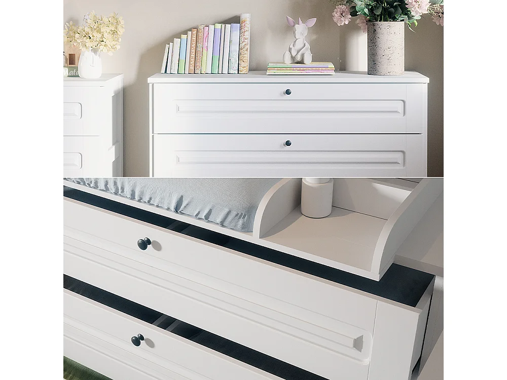 Table à langer blanc 133x70x98.4 ajaton