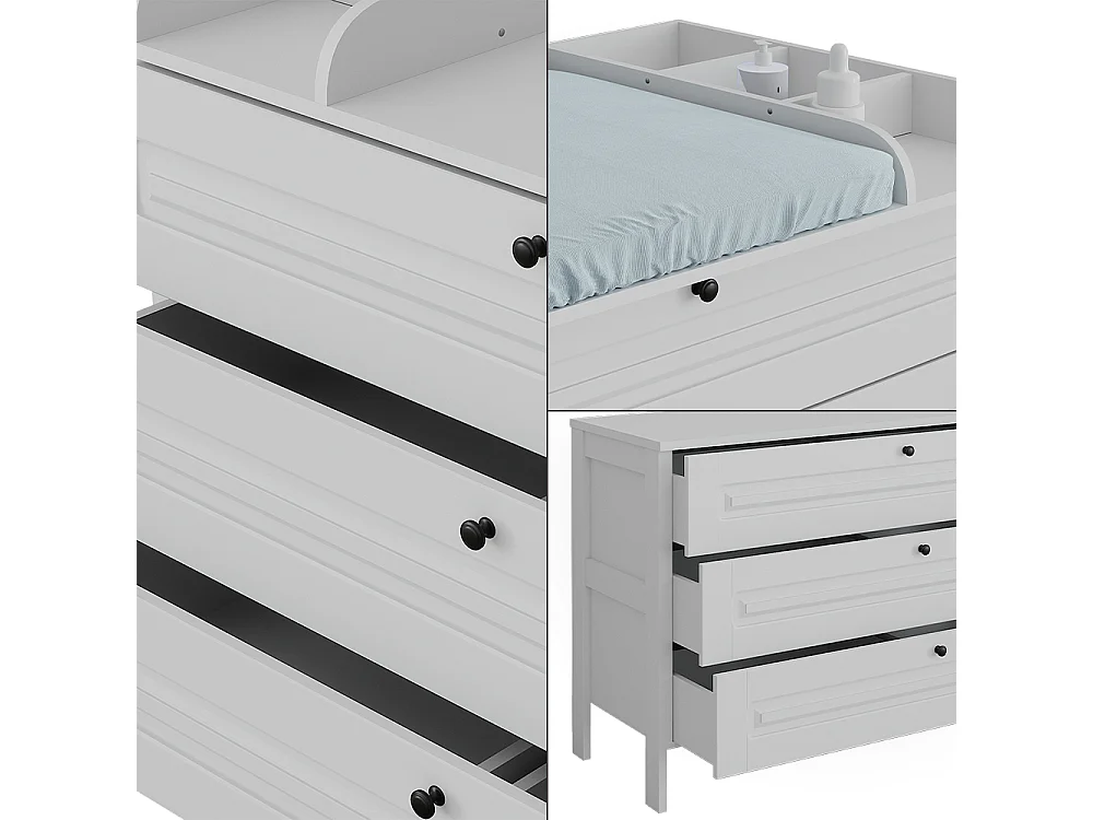 Table à langer blanc 133x70x98.4 ajaton