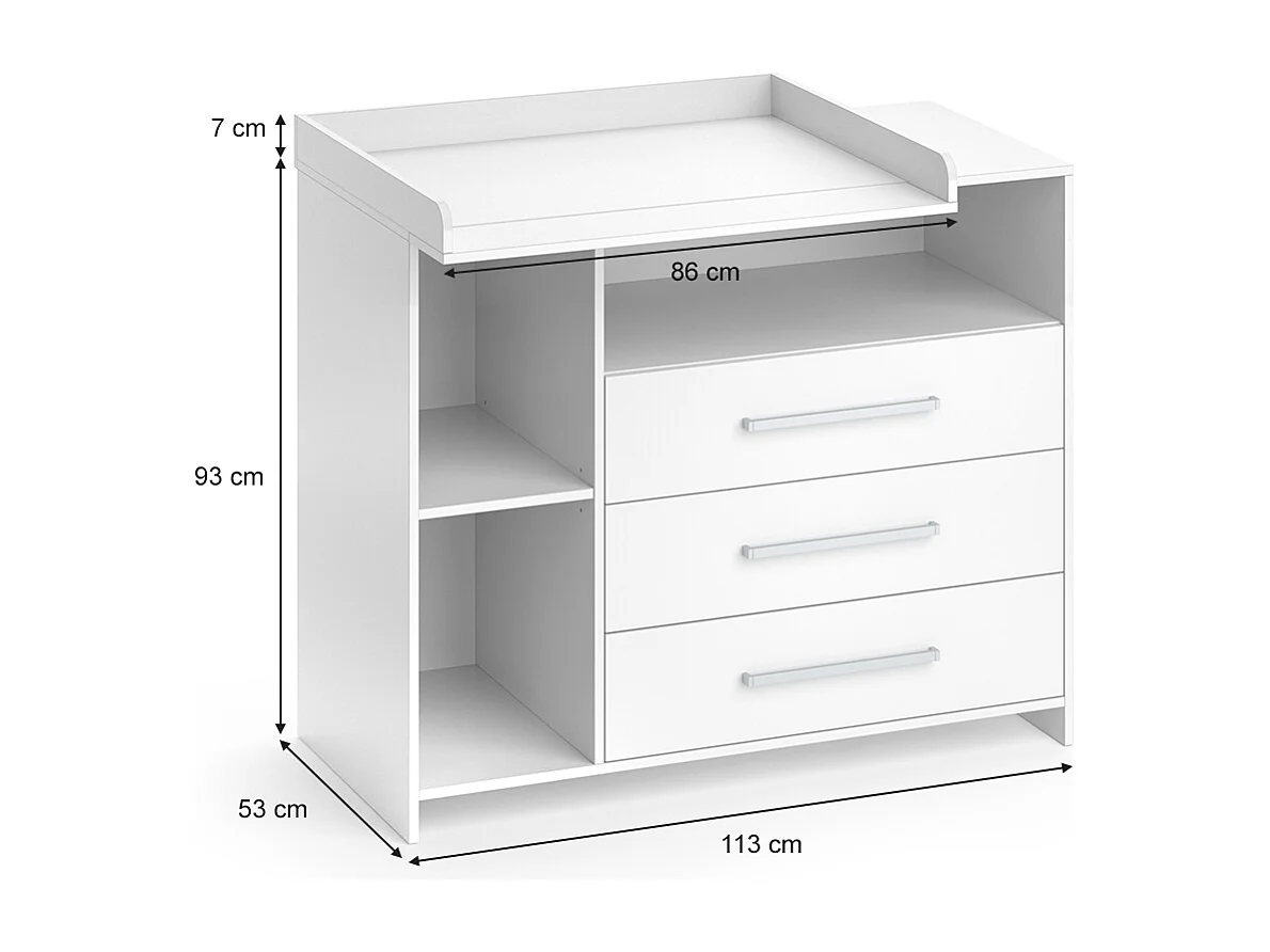 Commode à langer blanc 113x53x100 oskar