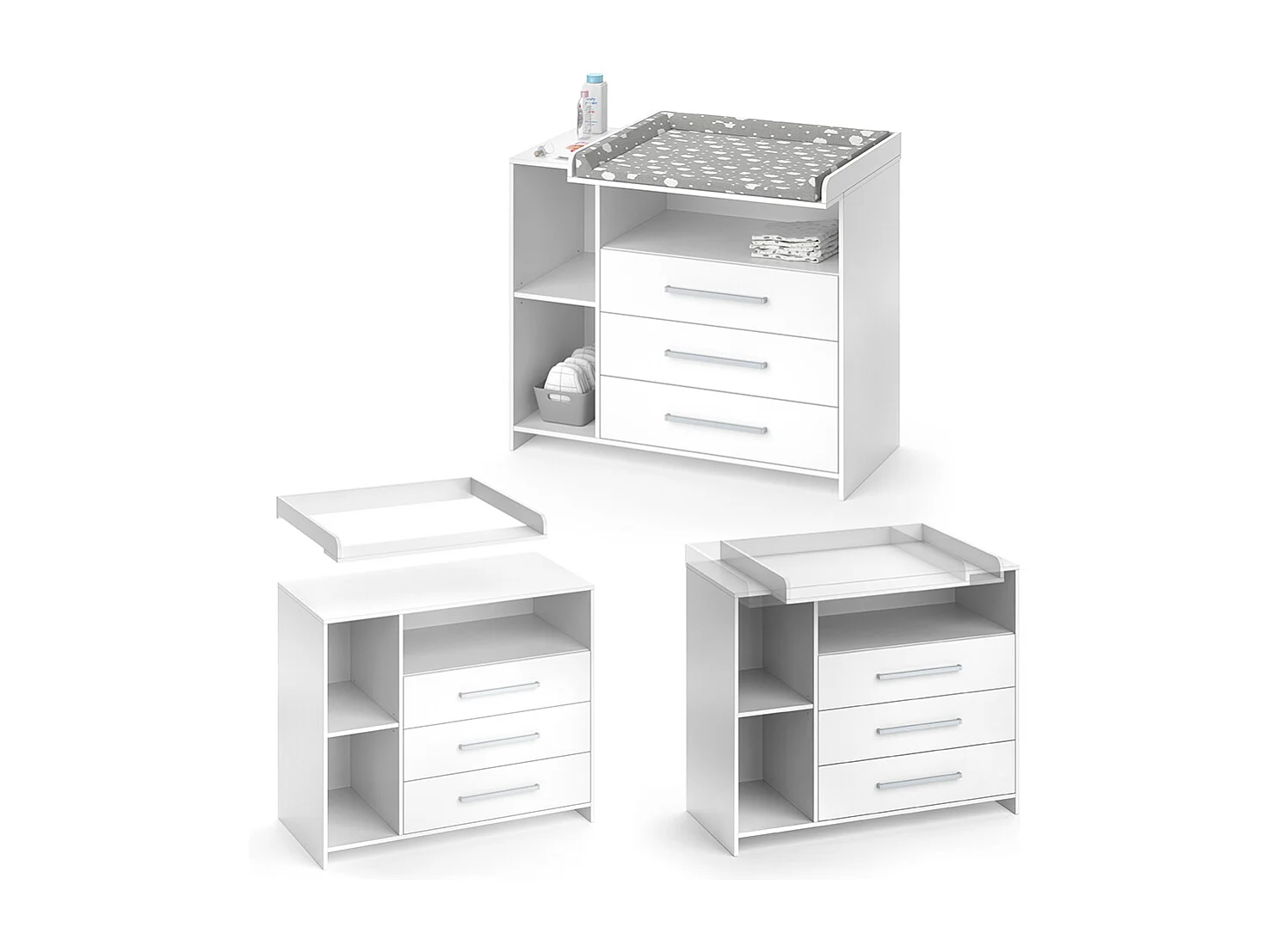 Commode à langer blanc 113x53x100 oskar