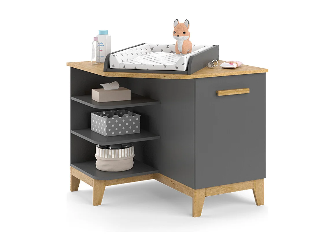 Commode à langer gris 85x85x85.2 malia