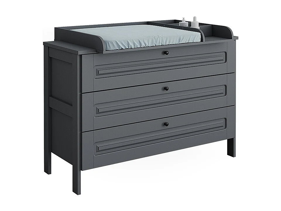 Commode à langer gris 133x70x98.4 ajaton