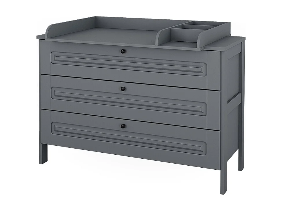 Commode à langer gris 133x70x98.4 ajaton