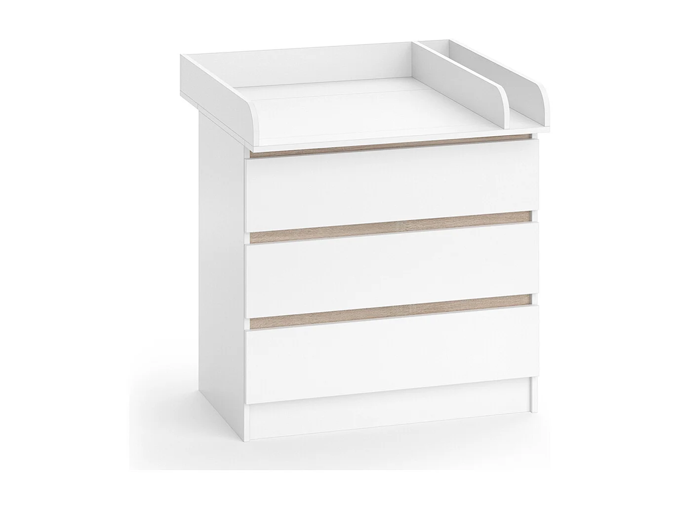 Commode à langer blanc/sonoma 80x76x87 emma