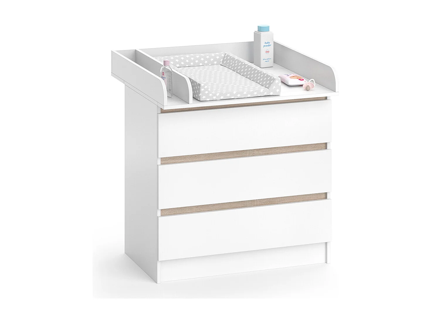 Commode à langer blanc/sonoma 80x76x87 emma