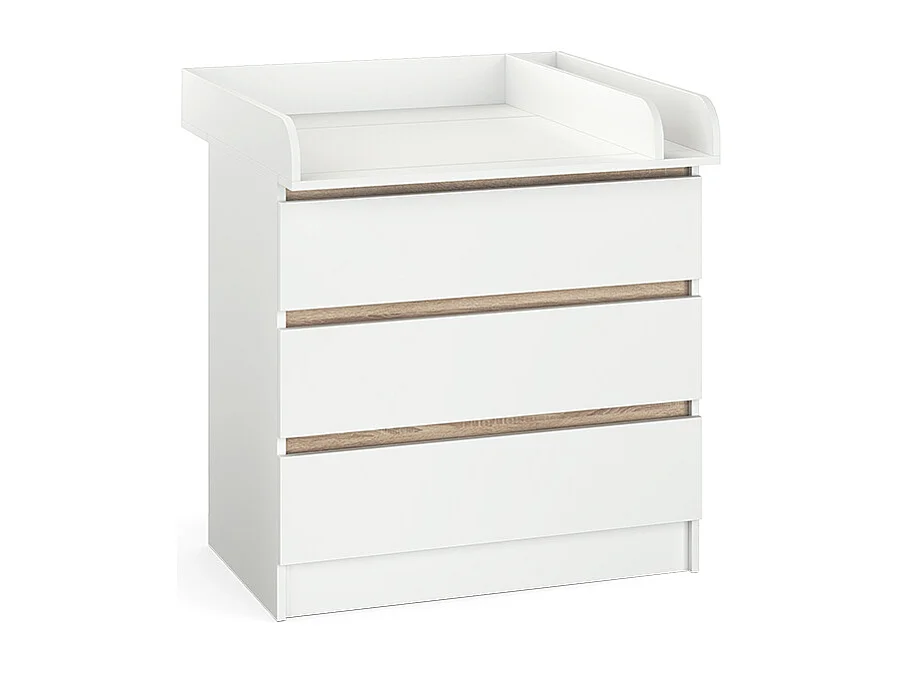 Commode à langer blanc/sonoma 80x76x87 emma