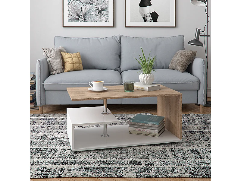 Salontafel wit/sonoma 91x52.6x41 guillermo