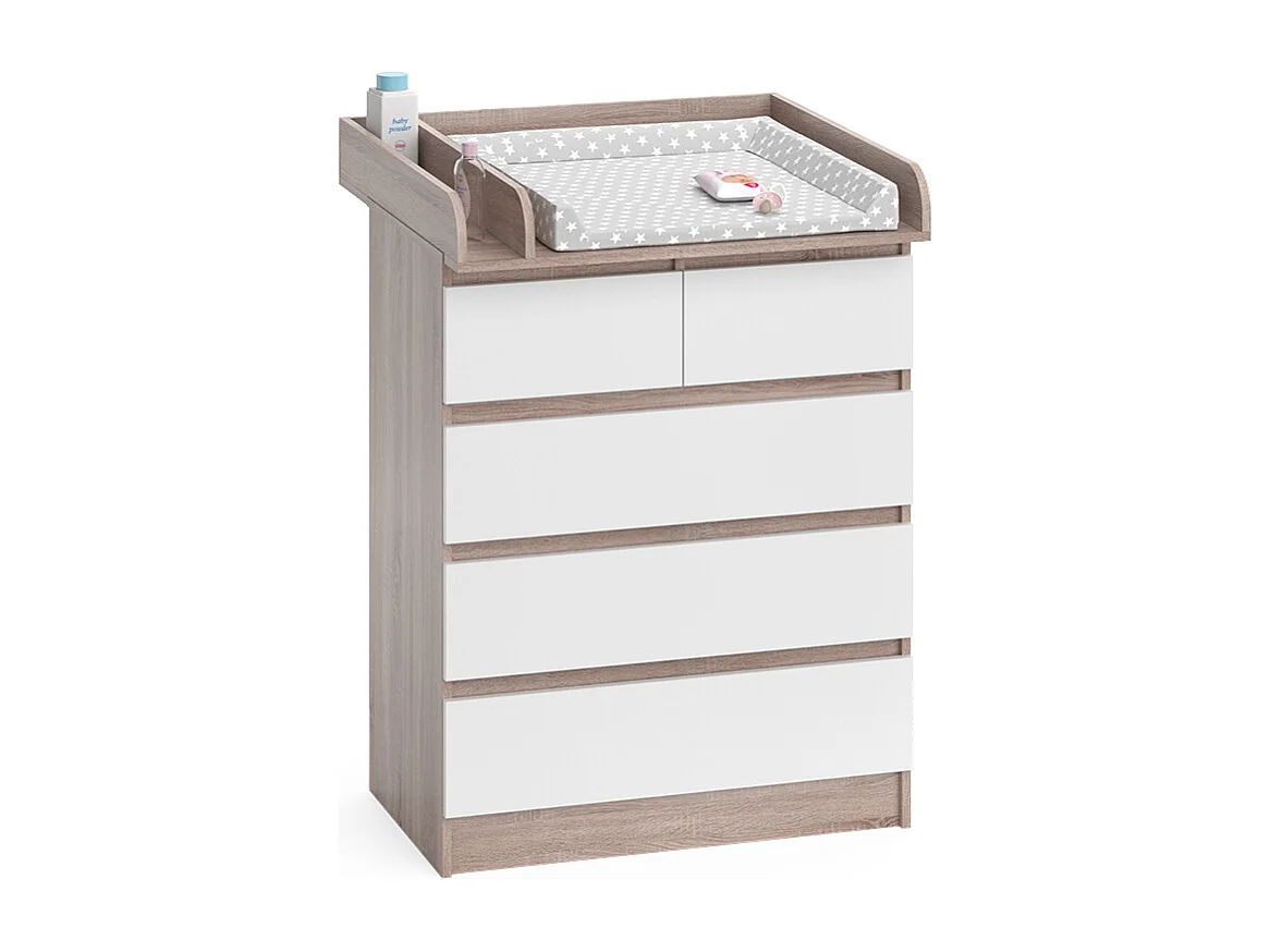 Commode à langer sonoma/blanc 80x76x110.2 emma