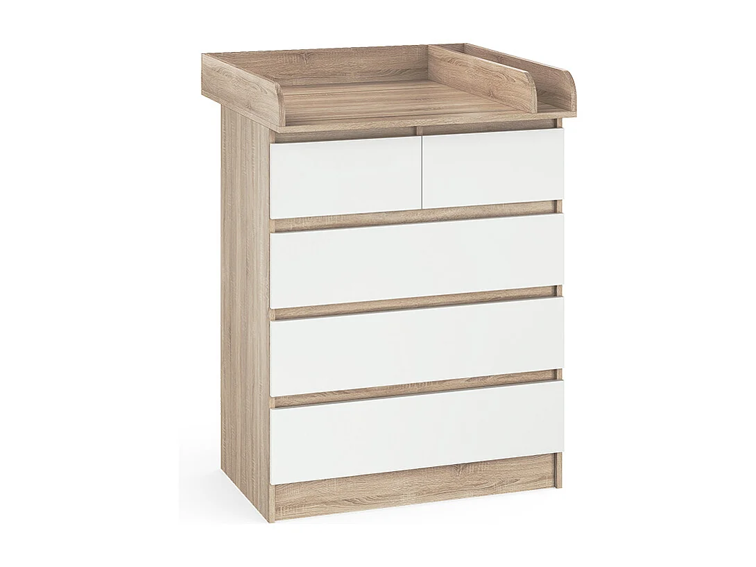 Commode à langer sonoma/blanc 80x76x110.2 emma