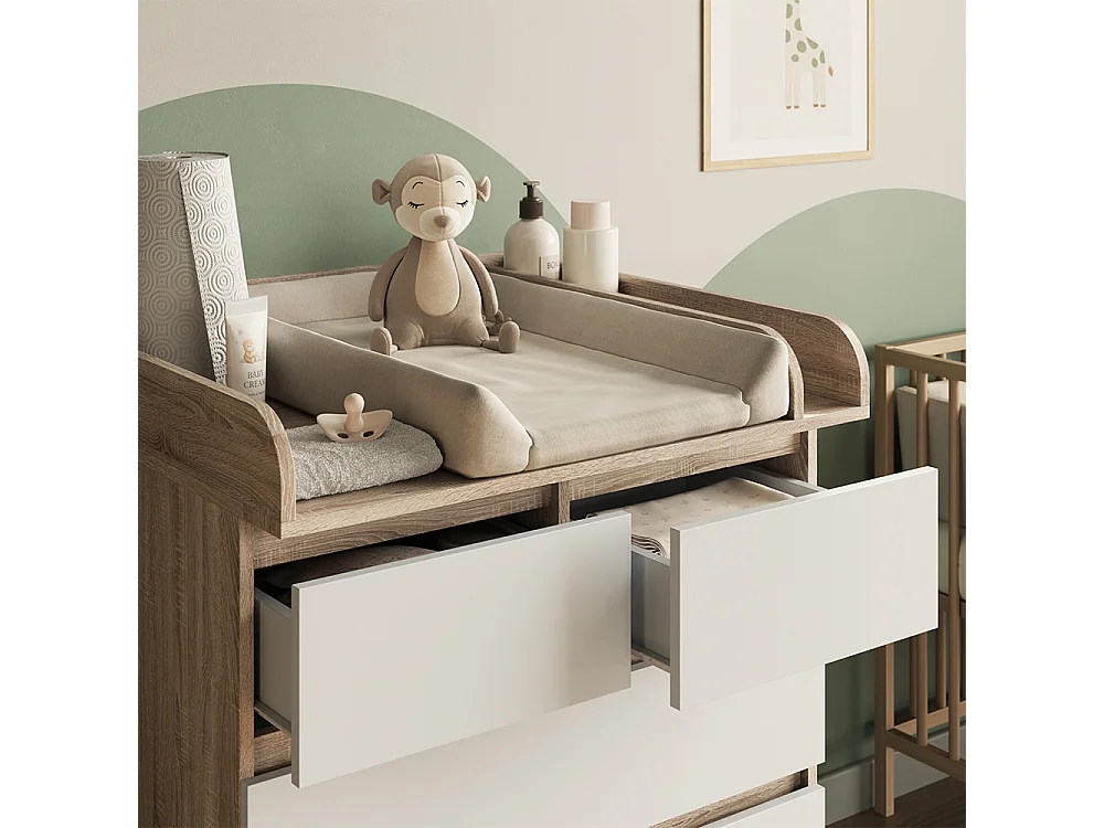 Commode à langer sonoma/blanc 80x76x110.2 emma