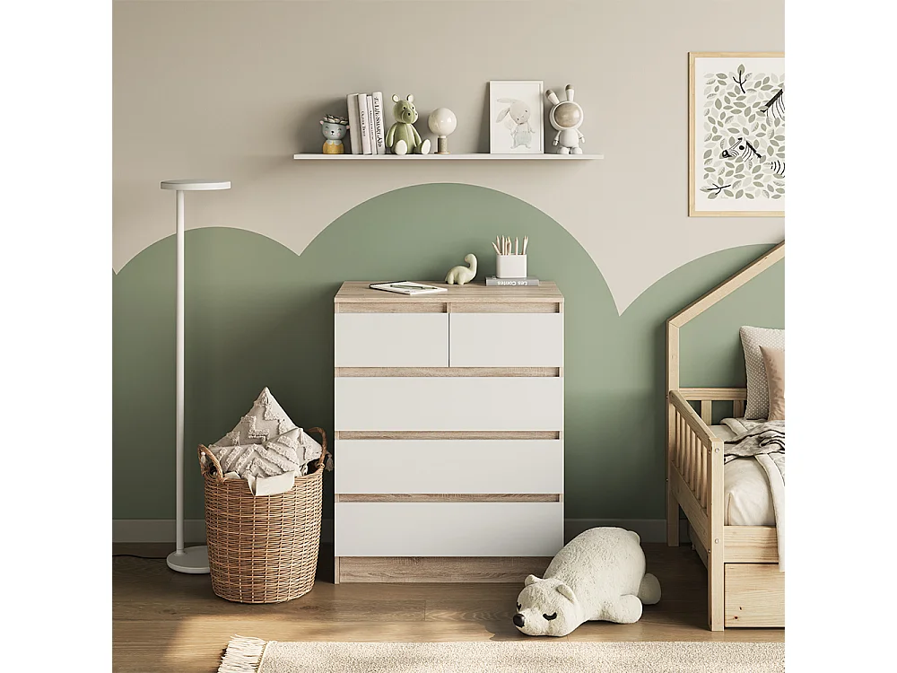 Commode à langer sonoma/blanc 80x76x110.2 emma