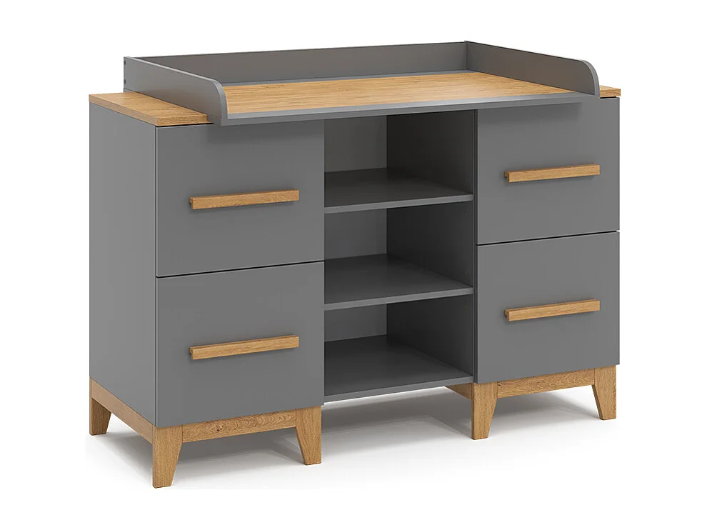 Commode à langer gris 133x70x108 malia