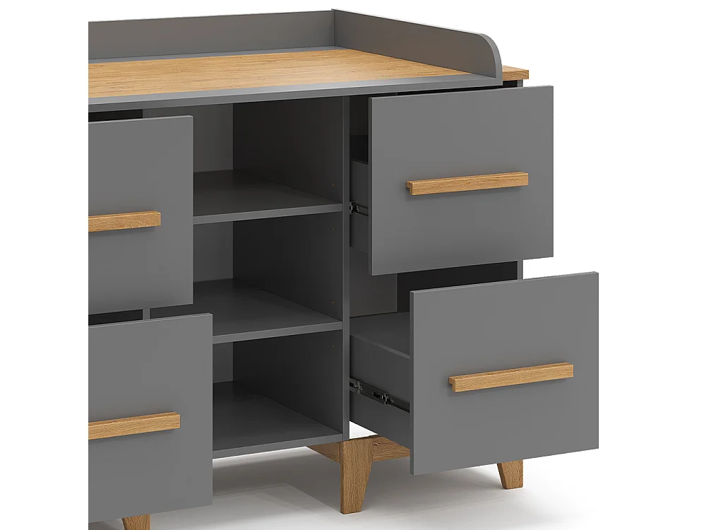 Commode à langer gris 133x70x108 malia