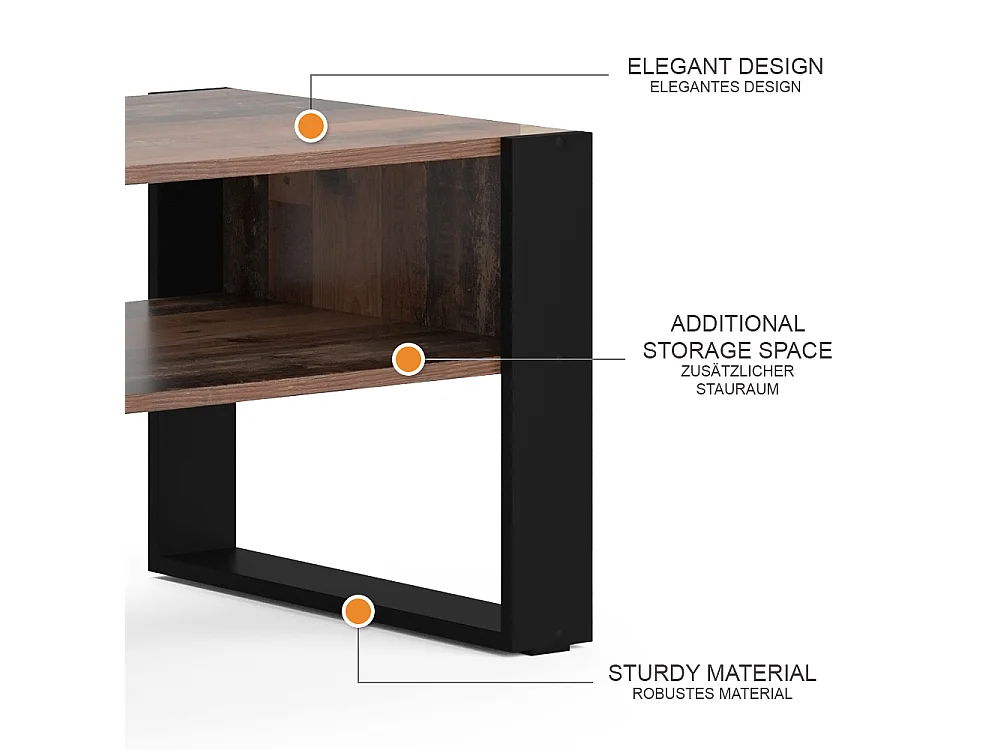 Couchtisch antikholz 92x52.4x45.6 olli