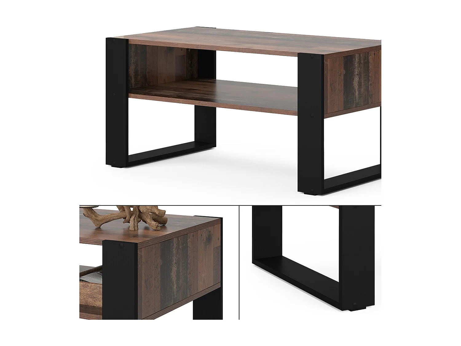 Sofabord antik træ 92x52.4x45.6 olli