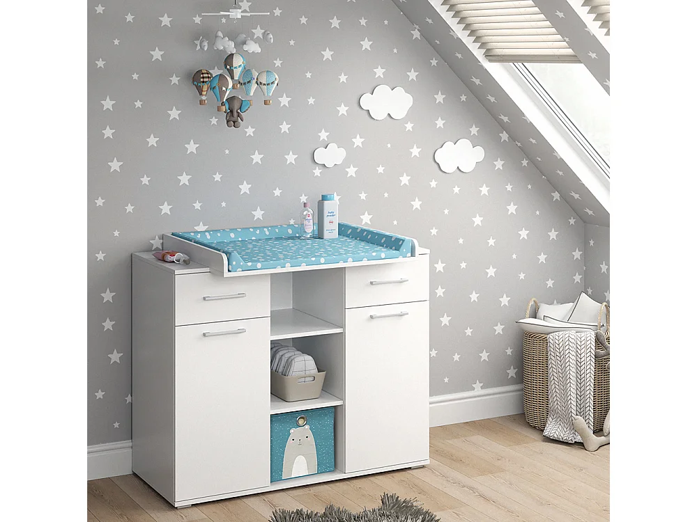 Commode à langer blanc 113x70x109 leonie