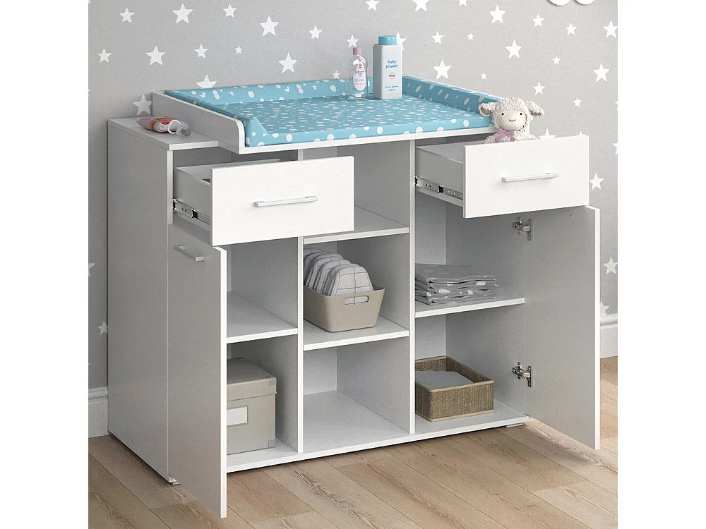 Commode à langer blanc 113x70x109 leonie