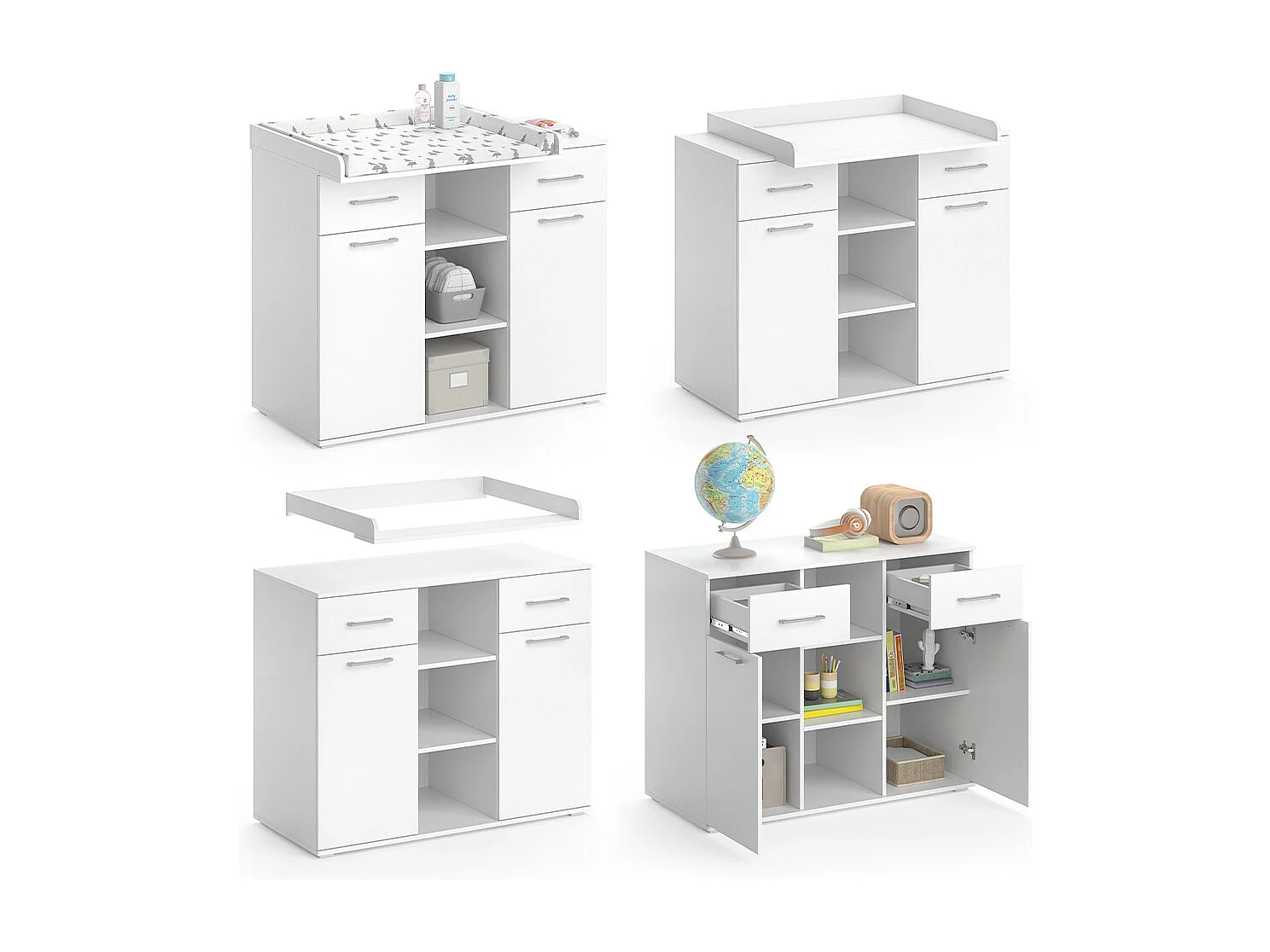 Commode à langer blanc 113x70x109 leonie