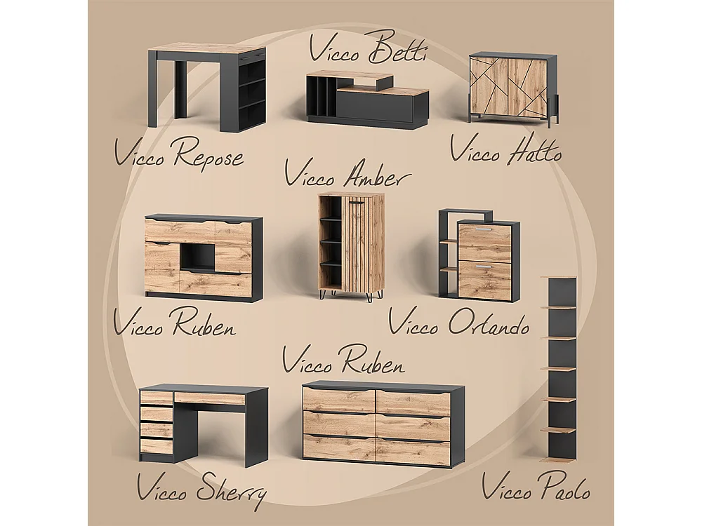 Couchtisch goldkraft eiche/anthrazit 99.6x58.8x48.2 august