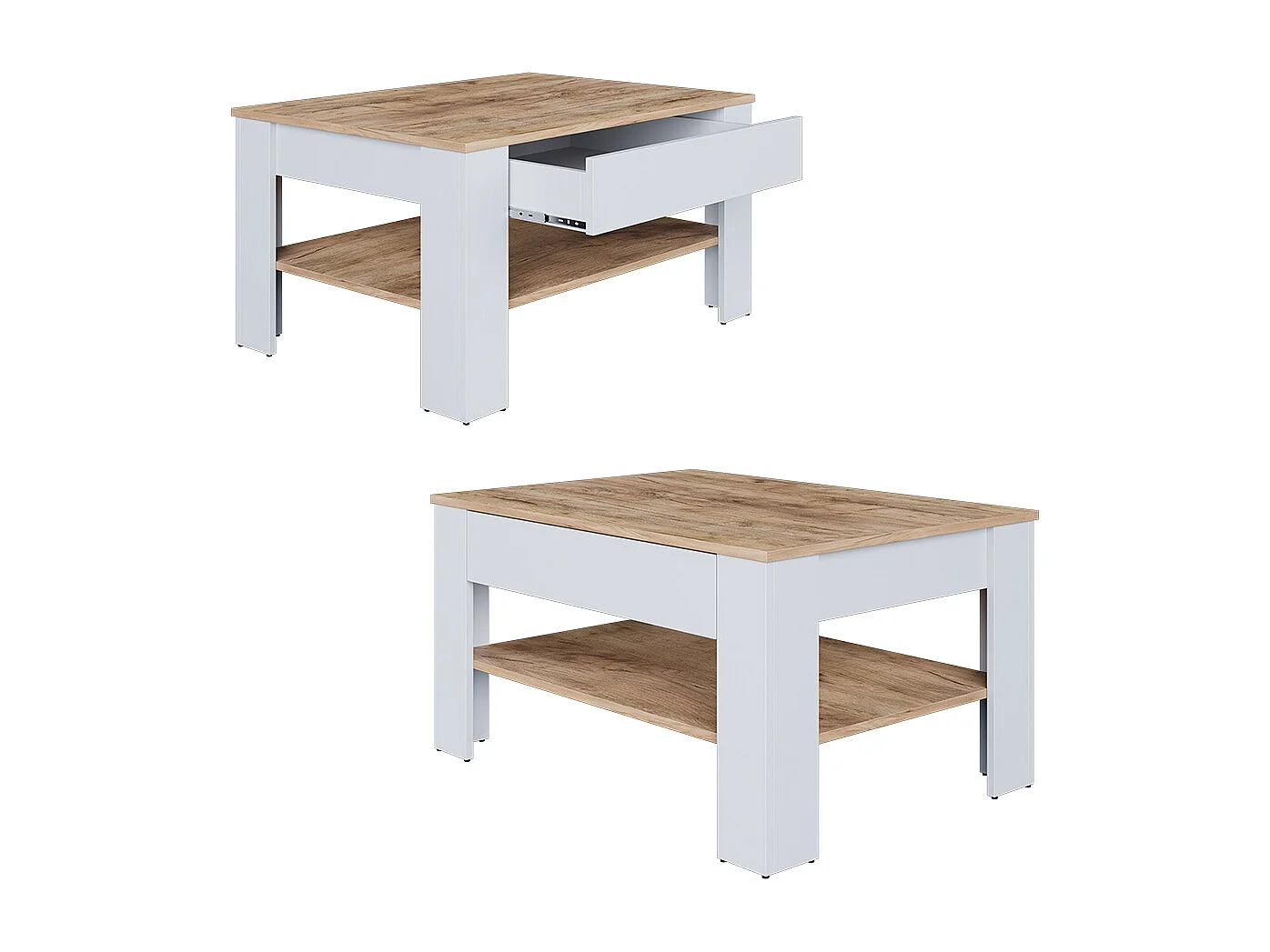 Table basse chêne blanc/force de lor 92.2x65x48 milan