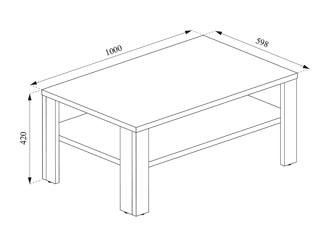 Couchtisch weiß 100x60x42