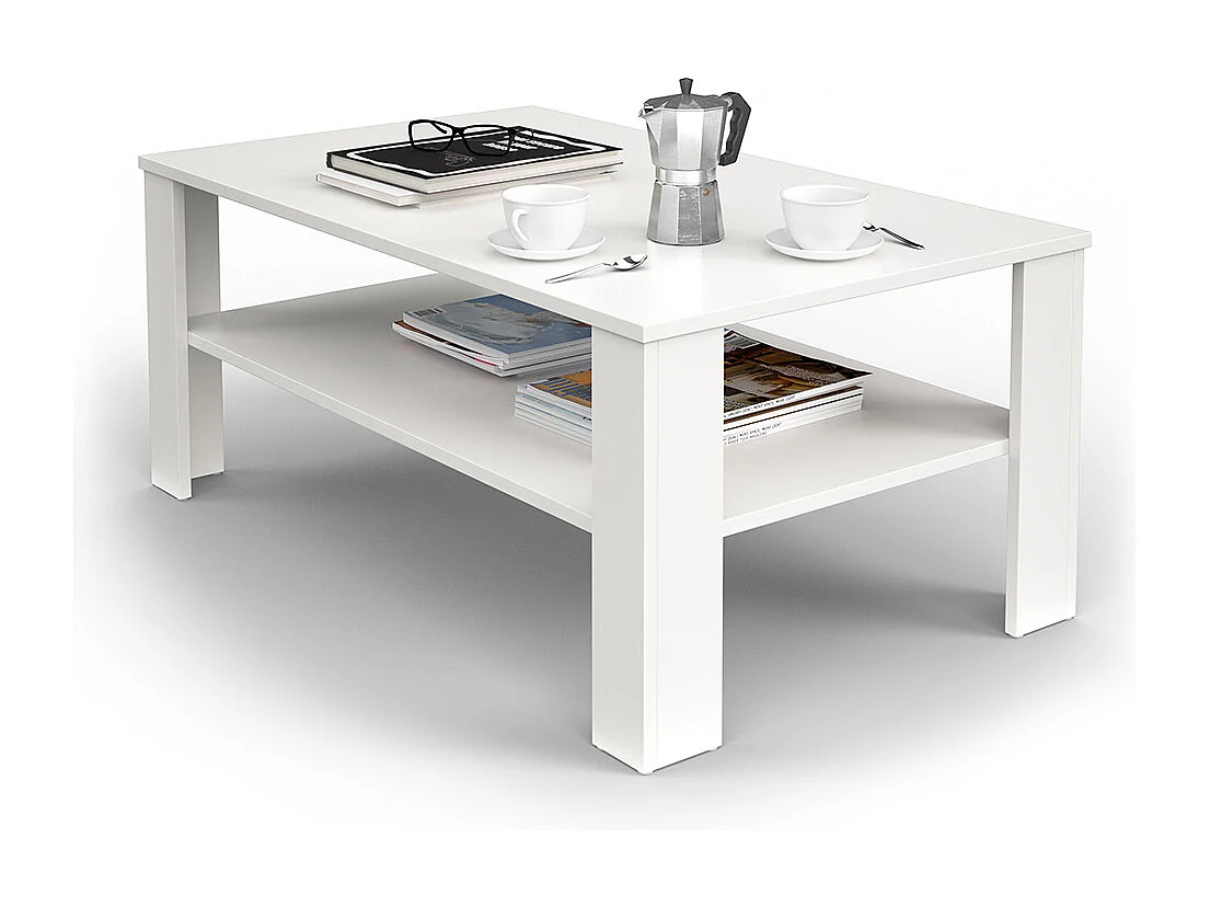 Table basse blanc 100x60x42