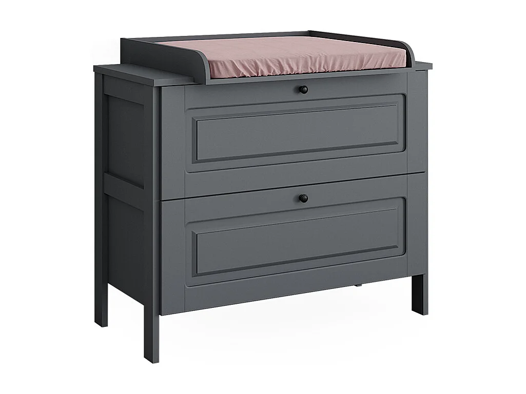 Commode à langer gris 108x70x98 ajaton