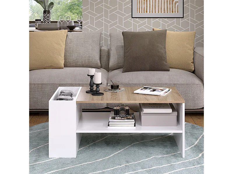 Mesa de centro blanco/sonoma 100x55x42 wido