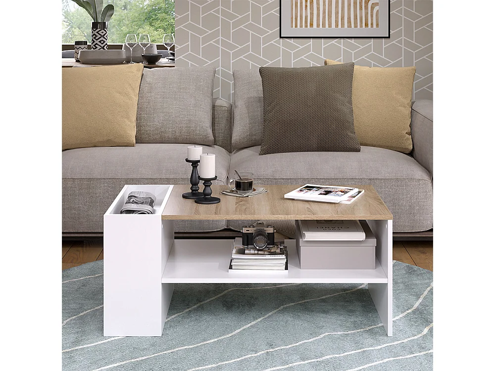 Couchtisch weiß/sonoma 100x55x42 wido