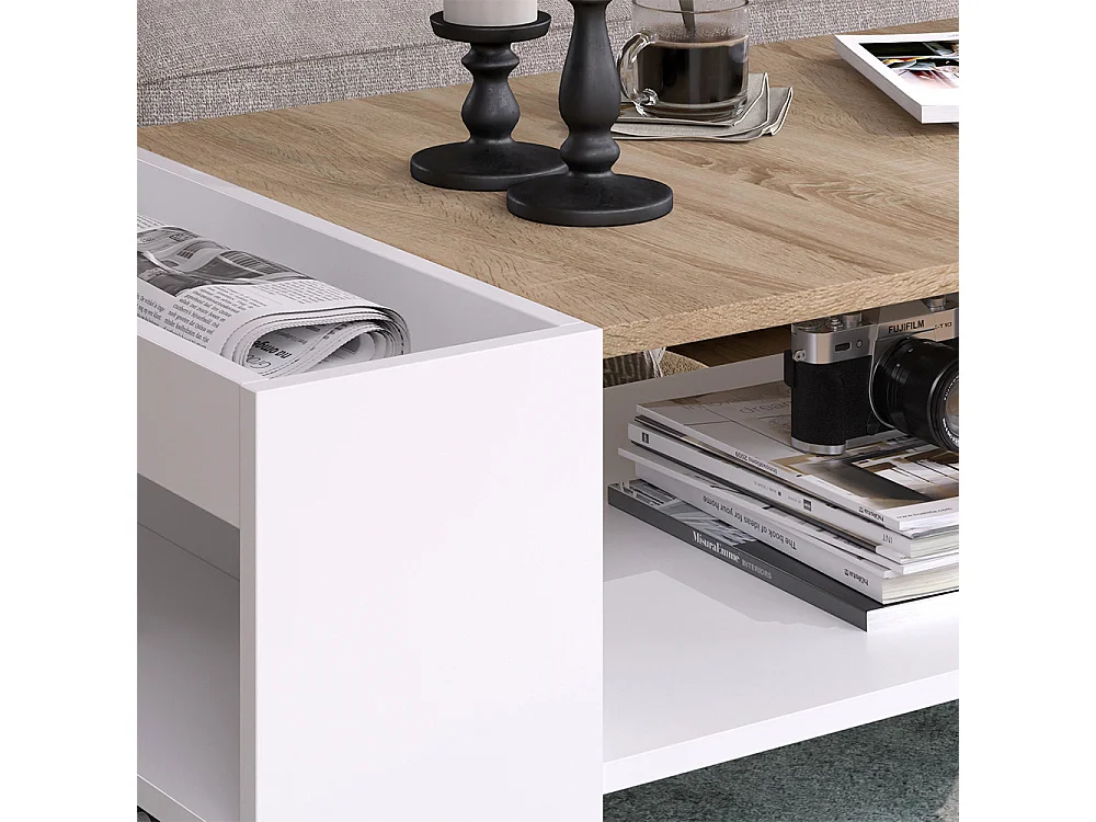 Couchtisch weiß/sonoma 100x55x42 wido