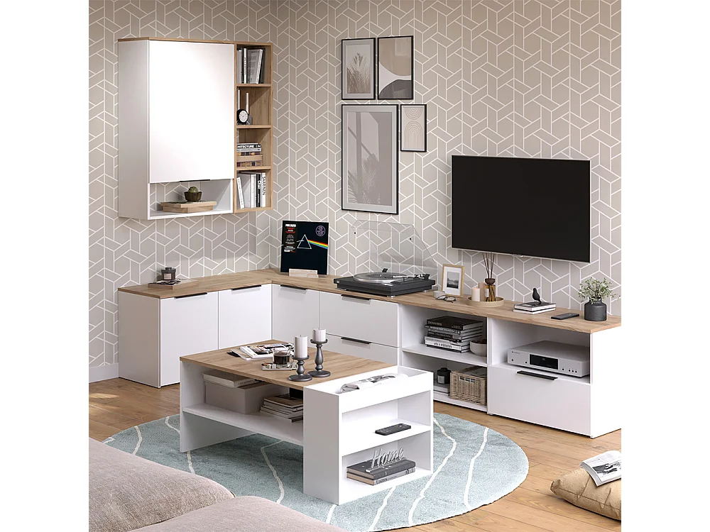 Couchtisch weiß/sonoma 100x55x42 wido