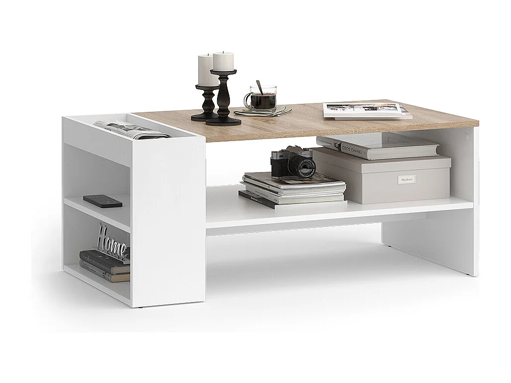Table basse blanc/sonoma 100x55x42 wido
