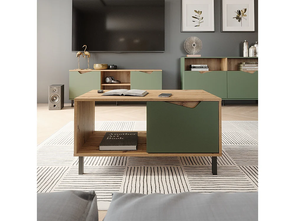 Couchtisch grün/artisan 90x50x47 marelle