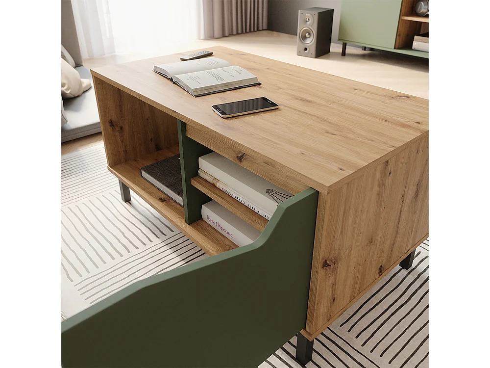 Couchtisch grün/artisan 90x50x47 marelle