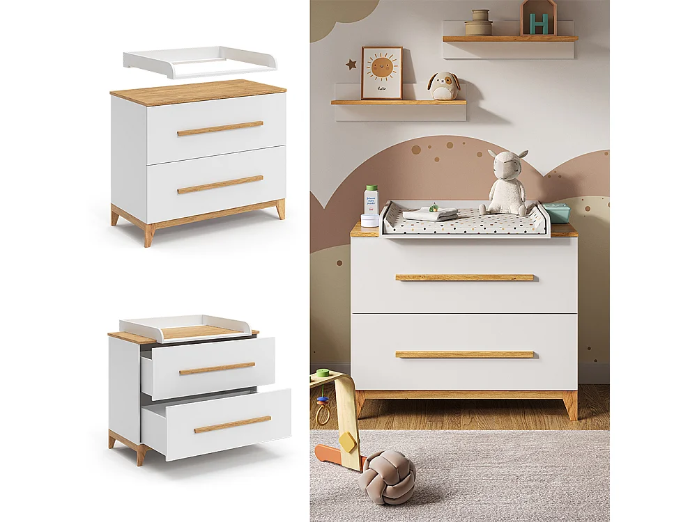 Commode à langer blanc 108x70x98 malia