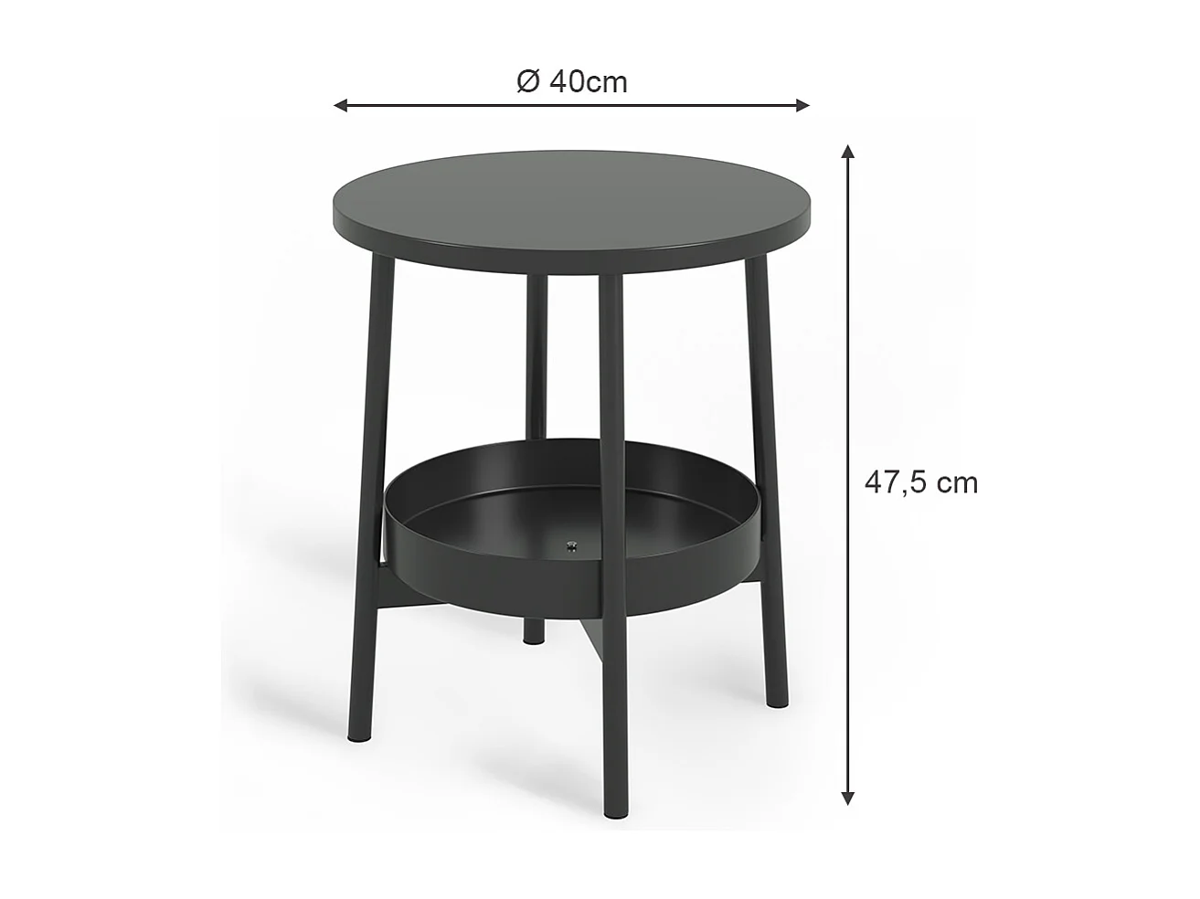 Stolik kawowy czarny 40x40x47.5 riono