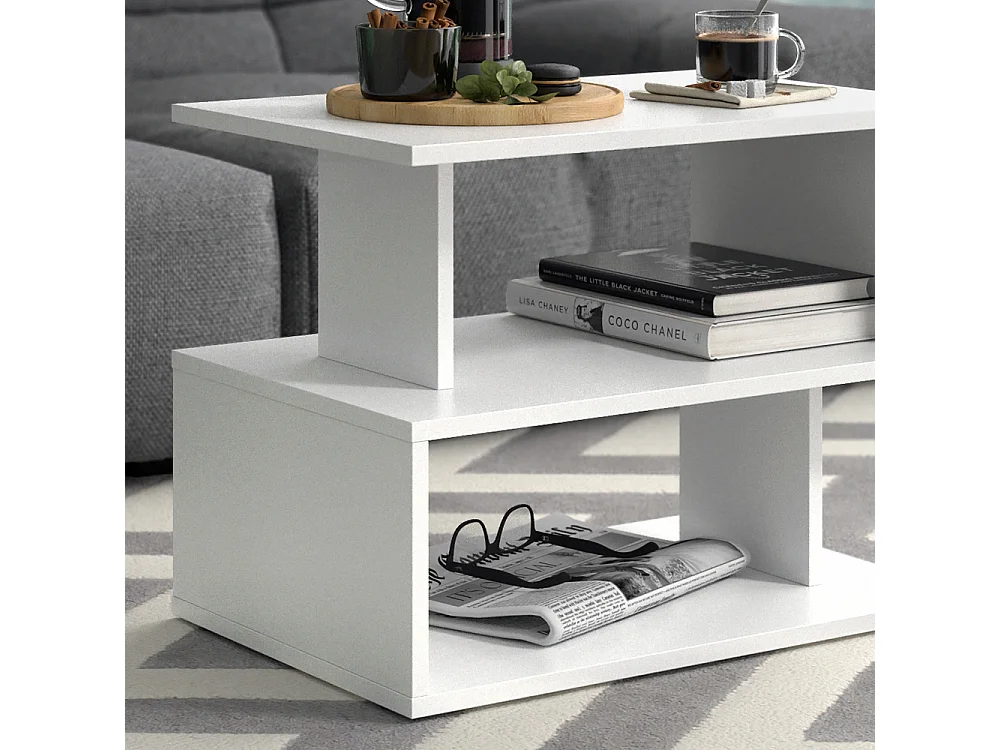 Couchtisch weiß 59x39x45.4 shelby