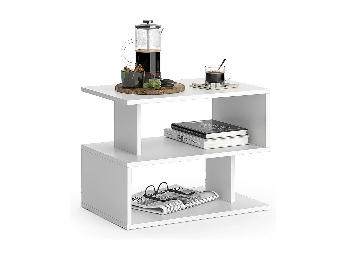 Table basse blanc 59x39x45.4 shelby