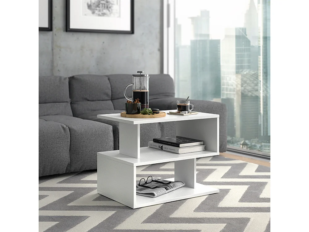 Sofabord hvid 59x39x45.4 shelby